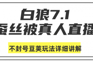 白狼敢死队最新抖音课程：蚕丝被真人直播不封号豆荚（dou+）玩法详细讲解