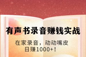 有声书录音赚钱实战：在家录音，动动嘴皮，日赚1000+！