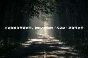 申老板直播带货运营，销百万直播间“人货场”精细化运营