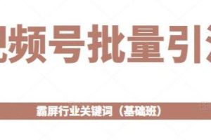 《视频号批量引流》霸屏行业关键词玩法