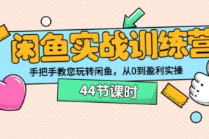 闲鱼实战训练营：手把手教您玩转闲鱼，从0到盈利实操（44节课时）