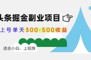 适合小白的微头条项目第4期：单天300-500，高价课程