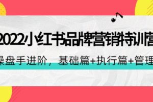 2022小红书品牌营销特训营：操盘手进阶，基础篇+执行篇+管理篇（42节）