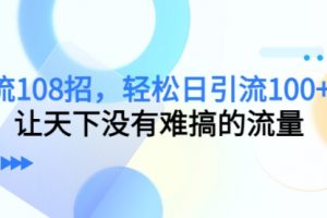 引流108招，轻松日引流100+人，让天下没有难搞的流量