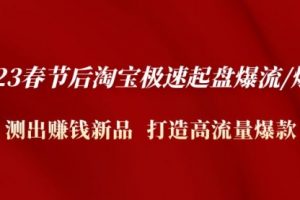 2023春节后淘宝极速起盘爆流/爆单：测出赚钱新品 打造高流量爆款