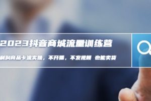 (无水印)2023抖音商城流量班：利润商品卡流实操，不开播-不发视频-也能卖货