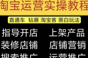 2023淘宝开店教程0基础到高级全套视频网店电商运营培训教学课程