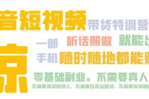 抖音短视频·带货特训营15期 一部手机 听话照做 就能出单 随时随地都能