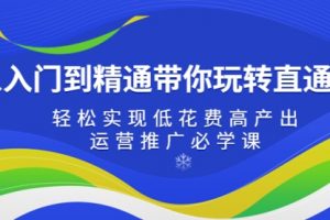 从入门到精通带你玩转直通车：轻松实现低花费高产出，35节运营推广必学课