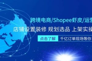 跨境电商/Shopee虾皮/运营实战训练营：店铺设置装修 规划选品 上架实操等等