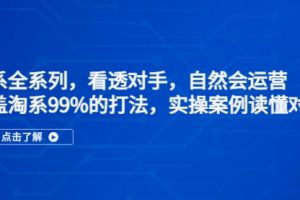 淘系全系列，看透对手，自然会运营，覆盖淘系99%·打法，实操案例读懂对手