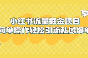 外面收费398小红书流量掘金项目，简单操作轻松引流私域爆单