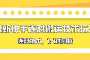 对外收费990的最新快手连怼搬运技术玩法，1:1过同框技术