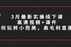 3月最新实操线下课高清视频+课件，如何玩转小而美，高毛利直播间