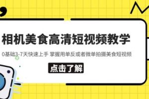 相机美食高清短视频教学 0基础3-7天快速上手 掌握用单反或者微单拍摄美食