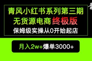 小红书无货源电商爆单终极版【视频教程+实战手册】保姆级实操从0起店爆单