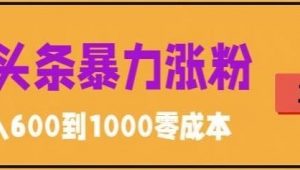 微头条暴力涨粉技巧搬运文案就能涨几万粉丝，简单0成本，日赚600