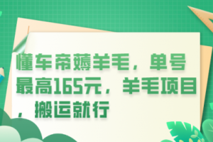 懂车帝薅羊毛，单号最高165元，羊毛项目，搬运就行