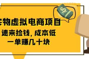 全网首创实物虚拟电商项目，速来捡钱，成本低，一单赚几十块！