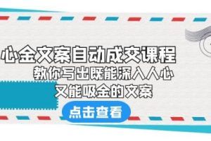 《心金文案自动成交课程》 教你写出既能深入人心、又能吸金的文案