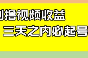 最新撸视频收益，三天之内必起号，一天保底100+【揭秘】