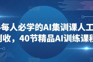 2024每人必学的AI集训课人工智能创收，40节精品AI训练课程