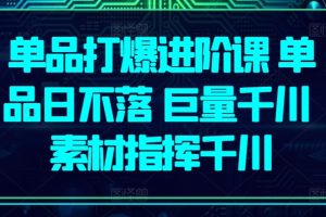 单品打爆进阶课 单品日不落 巨量千川 素材指挥千川