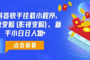 0粉抖音快手挂载小程序，超级变脸(影视变脸)，新手小白日入300+【揭秘】