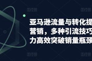 亚马逊流量与转化提升整合营销，多种引流技巧讲解助力高效突破销量瓶颈