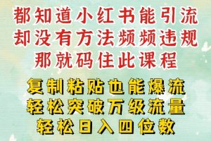 小红书靠复制粘贴一周突破万级流量池干货，以减肥为例，每天稳定引流变现四位数【揭秘】