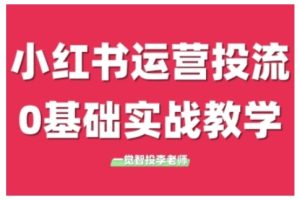 小红书运营投流，小红书广告投放从0到1的实战课，学完即可开始投放