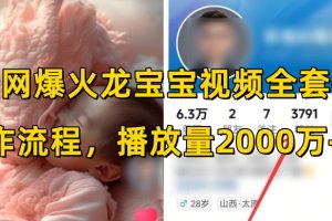 全网爆火龙宝宝视频全套操作流程，播放量2000万+