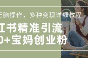 小红书混剪日引200+宝妈创业粉，简单无脑操作，多种变现详细教程