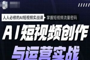 AI短视频创作与运营实战课程，人人必修的AI短视频实战课，掌握短视频流量密码