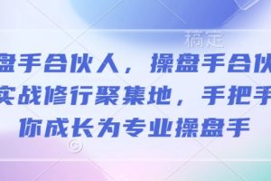 操盘手合伙人，操盘手合伙人的实战修行聚集地，手把手带你成长为专业操盘手