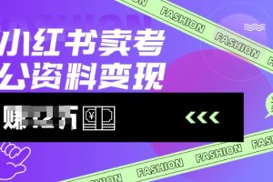 小红书卖考公资料，风口型项目，单价10-100都可，一日几张没问题